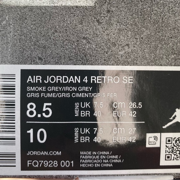 2024
Air Jordan 4 Retro SE 'Wet Cement
8.5 Men 
Gently used - Picture 2 of 10
